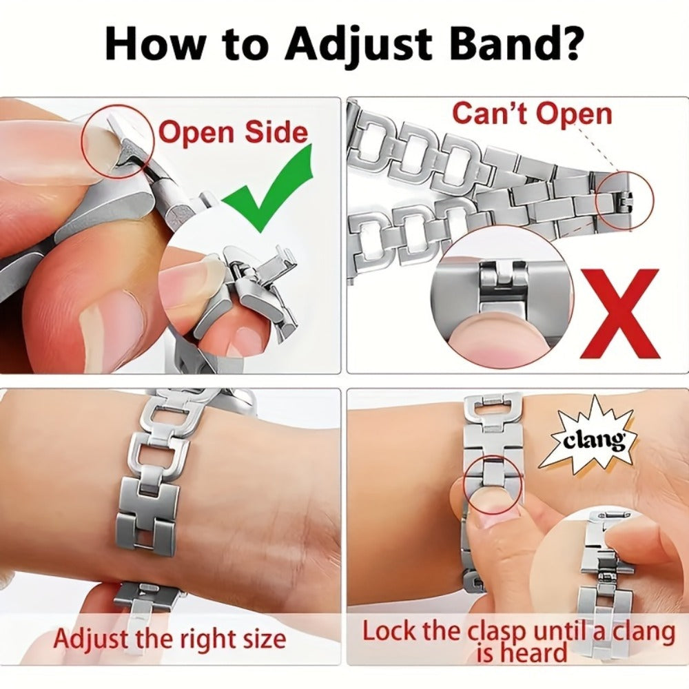Fashion Watch - Apple Band Double Row Case Set Wheat Ear Alloy Strap with Matching Case - product detail view 8