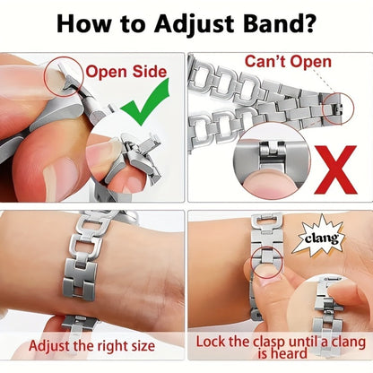 Fashion Watch - Apple Band Double Row Case Set Wheat Ear Alloy Strap with Matching Case - product detail view 8