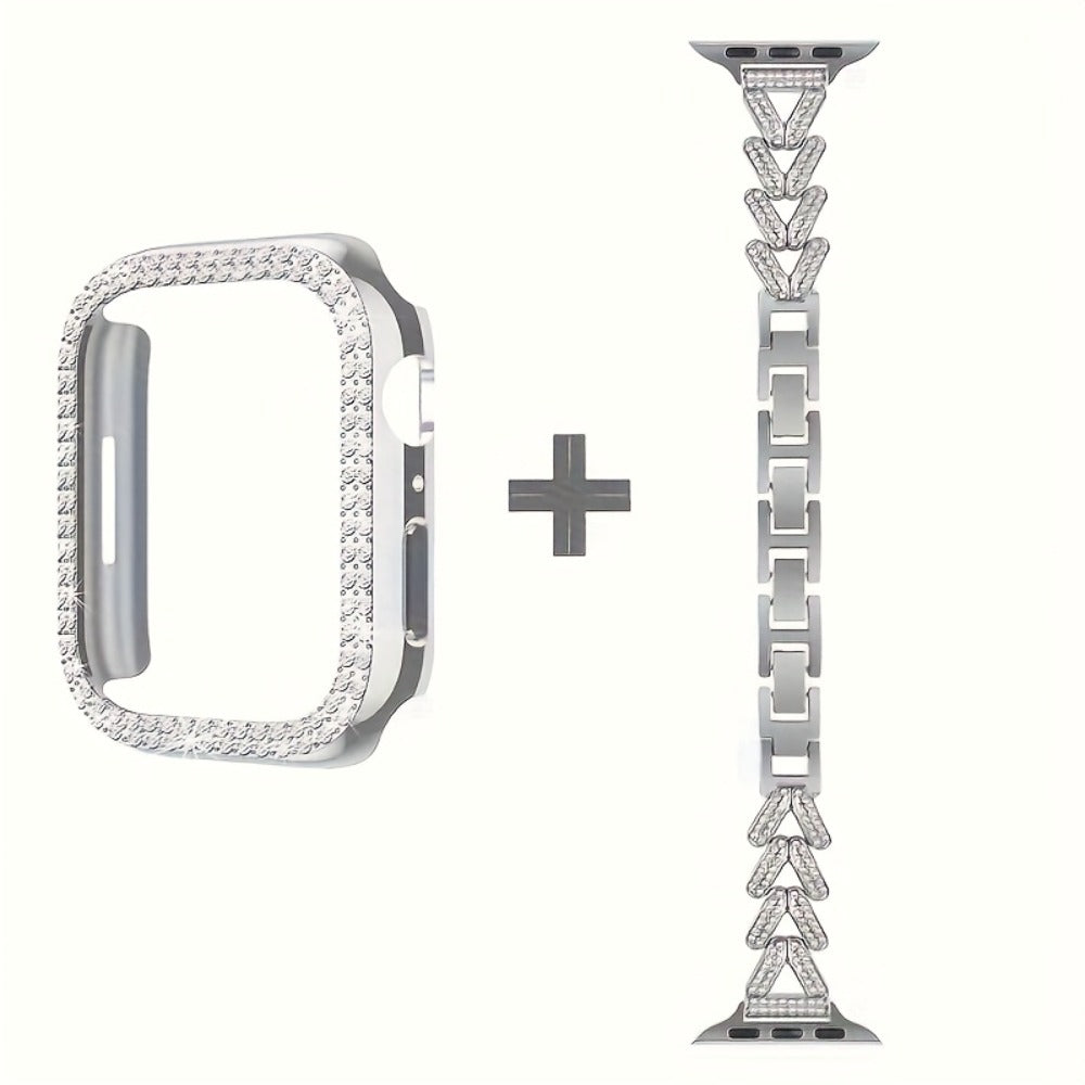 Fashion Watch - Apple Band Double Row Case Set Wheat Ear Alloy Strap with Matching Case - product detail view 9
