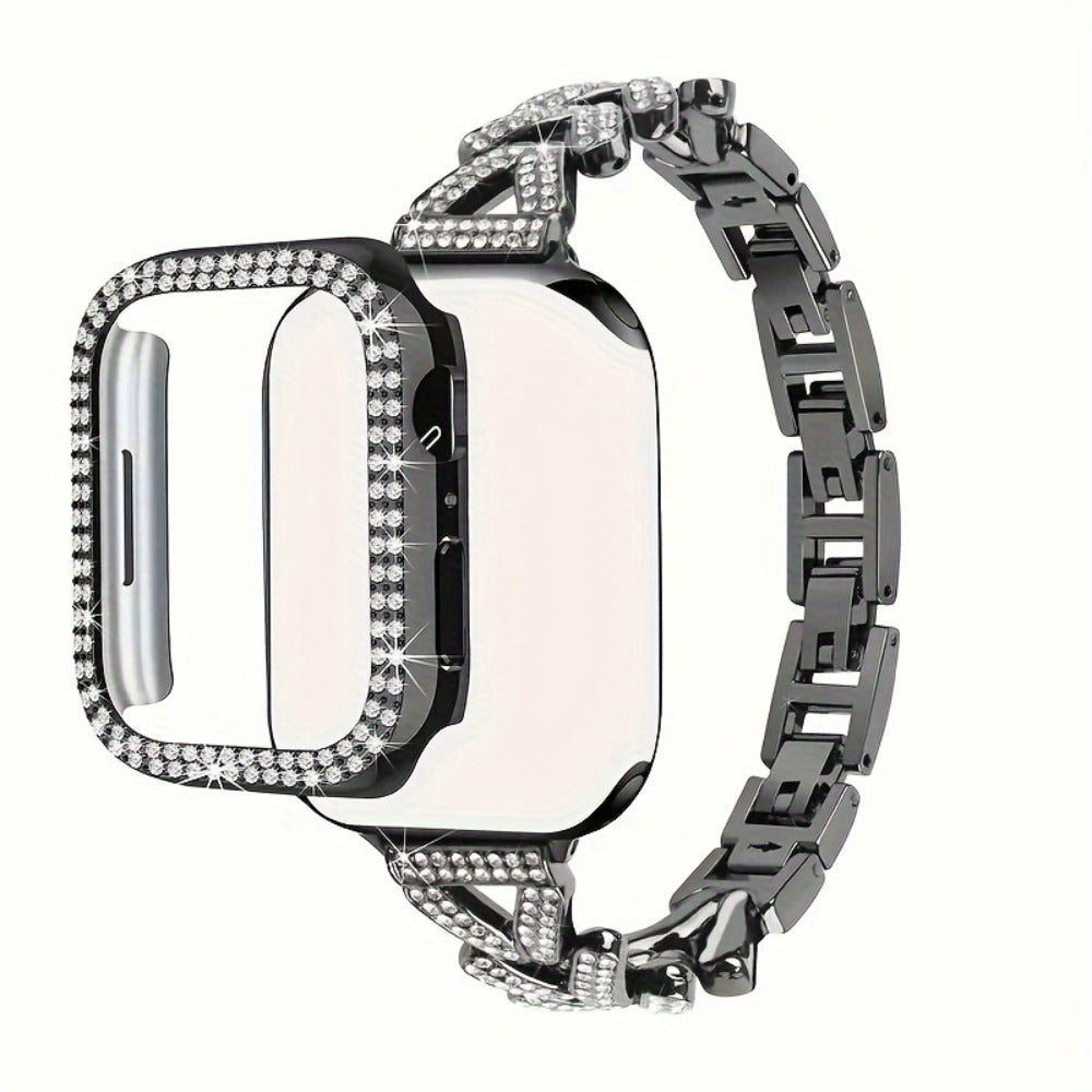 Fashion Watch - Apple Band Double Row Case Set Wheat Ear Alloy Strap with Matching Case - product detail view 12