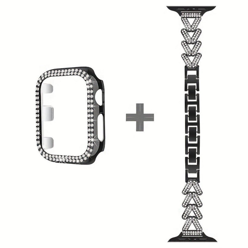 Fashion Watch - Apple Band Double Row Case Set Wheat Ear Alloy Strap with Matching Case - product detail view 13