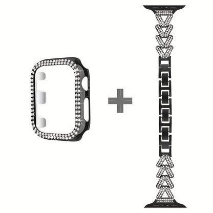 Fashion Watch - Apple Band Double Row Case Set Wheat Ear Alloy Strap with Matching Case - product detail view 13