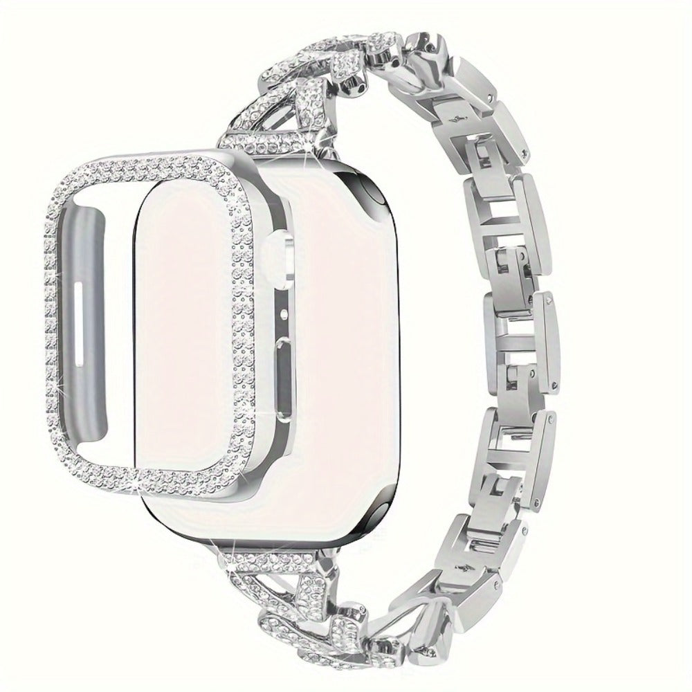 Fashion Watch - Apple Band Double Row Case Set Wheat Ear Alloy Strap with Matching Case - product detail view 14