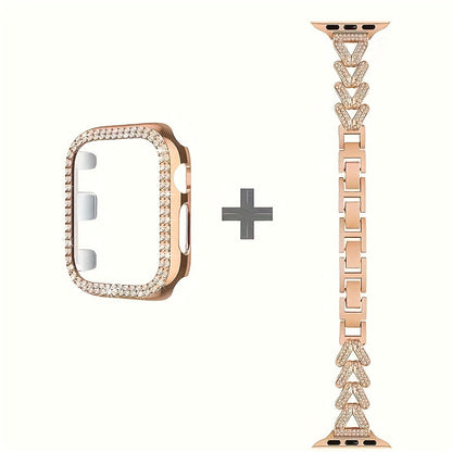 Fashion Watch - Apple Band Double Row Case Set Wheat Ear Alloy Strap with Matching Case - product detail view 18