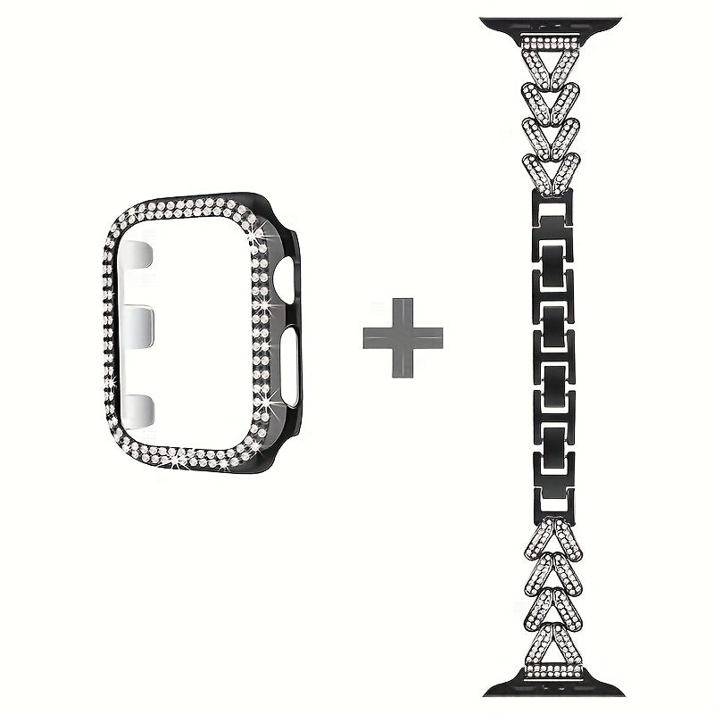 Fashion Watch - Apple Band Double Row Case Set Wheat Ear Alloy Strap with Matching Case - product detail view 19