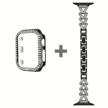 Fashion Watch - Apple Band Double Row Case Set Wheat Ear Alloy Strap with Matching Case - product detail view 19