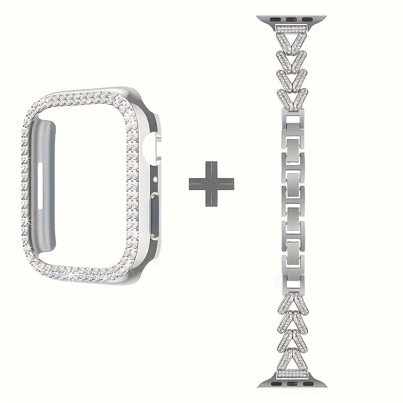 Fashion Watch - Apple Band Double Row Case Set Wheat Ear Alloy Strap with Matching Case - product detail view 21