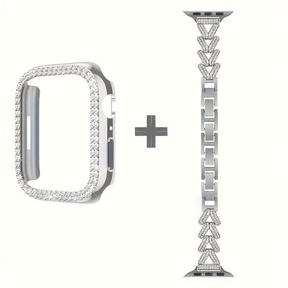 Fashion Watch - Apple Band Double Row Case Set Wheat Ear Alloy Strap with Matching Case - product detail view 21