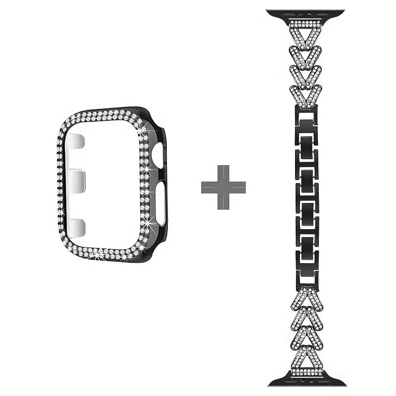 Fashion Watch - Apple Band Double Row Case Set Wheat Ear Alloy Strap with Matching Case - product detail view 23