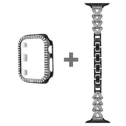 Fashion Watch - Apple Band Double Row Case Set Wheat Ear Alloy Strap with Matching Case - product detail view 23
