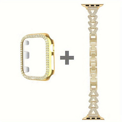 Fashion Watch - Apple Band Double Row Case Set Wheat Ear Alloy Strap with Matching Case - product detail view 24