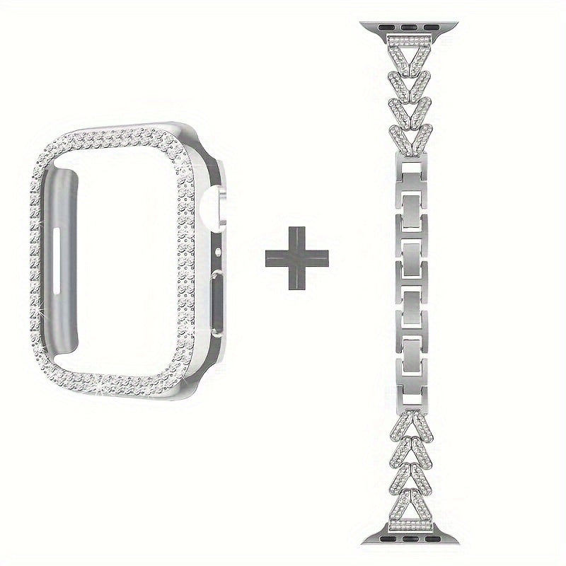 Fashion Watch - Apple Band Double Row Case Set Wheat Ear Alloy Strap with Matching Case - product detail view 25