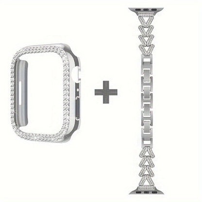 Fashion Watch - Apple Band Double Row Case Set Wheat Ear Alloy Strap with Matching Case - product detail view 25