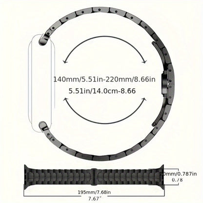 Fashion Watch - Apple Band Stainless Steel Butterfly Clasp Metal Strap with TPU Case - product detail view 2
