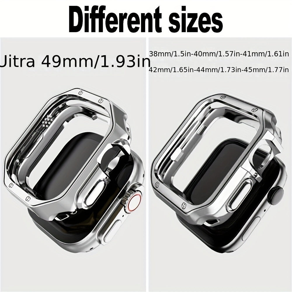 Fashion Watch - Apple Band Stainless Steel Butterfly Clasp Metal Strap with TPU Case - product detail view 4