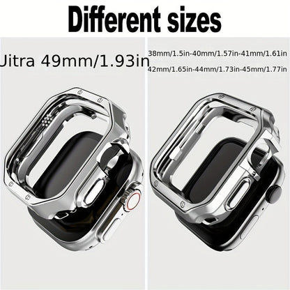 Fashion Watch - Apple Band Stainless Steel Butterfly Clasp Metal Strap with TPU Case - product detail view 4