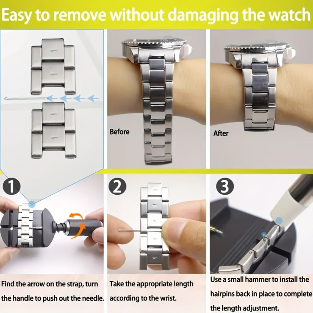 Fashion Watch - Band Removal Tool Kit 15pcs Stainless Steel Professional Band Pin Remover - product detail view 4