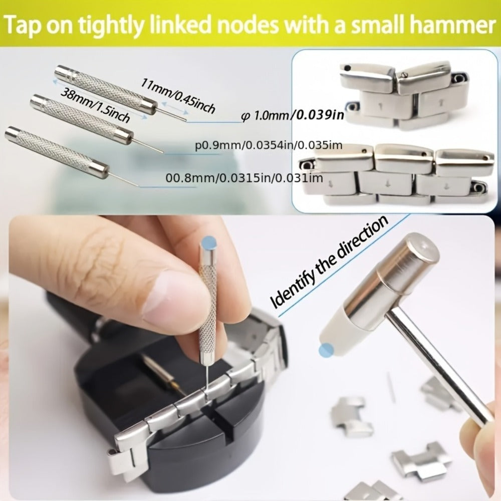 Fashion Watch - Band Removal Tool Kit 15pcs Stainless Steel Professional Band Pin Remover - product detail view 5