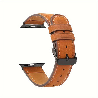 Fashion Watch - Genuine Leather Apple Band Deployant Clasp Replacement Strap for Apple - product detail view 3