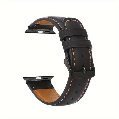 Fashion Watch - Genuine Leather Apple Band Deployant Clasp Replacement Strap for Apple - product detail view 12