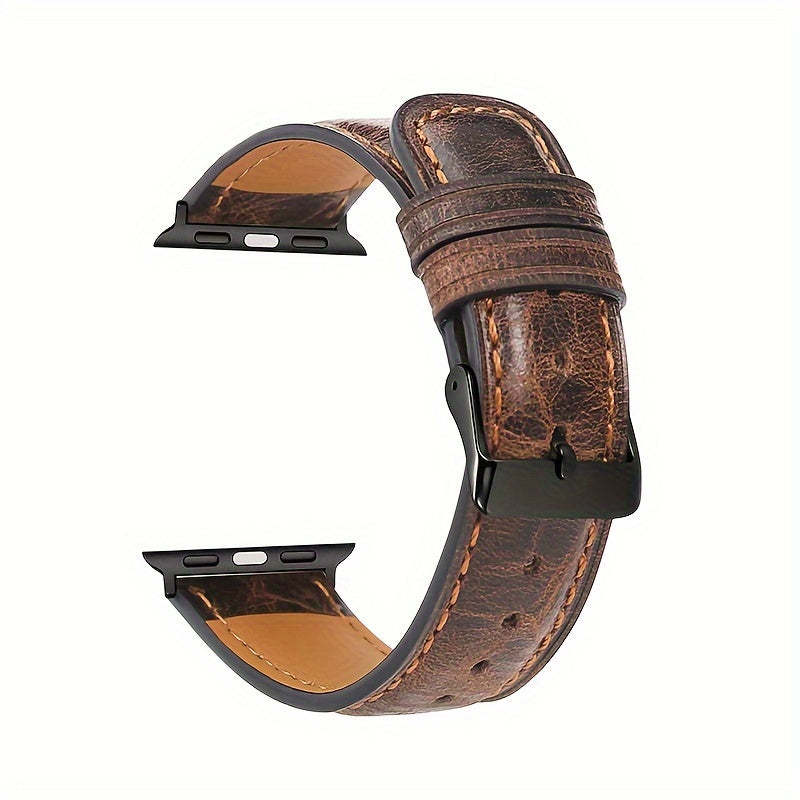 Fashion Watch - Genuine Leather Apple Band Deployant Clasp Replacement Strap for Apple - product detail view 13