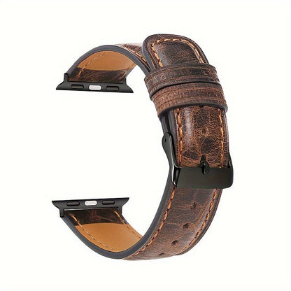 Fashion Watch - Genuine Leather Apple Band Deployant Clasp Replacement Strap for Apple - product detail view 13