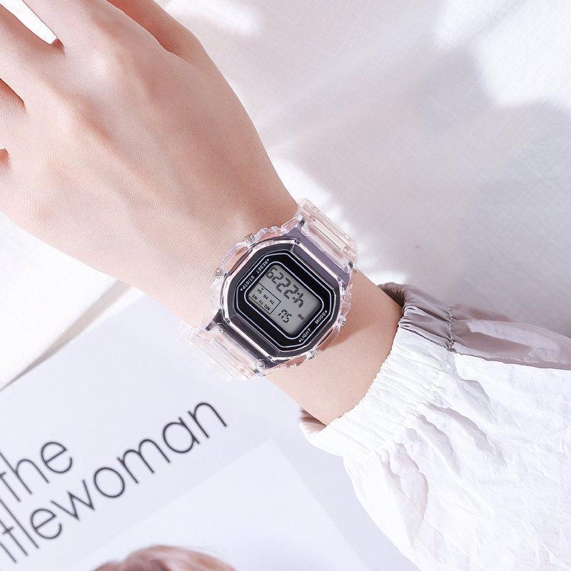 Fashion Watch - LED Digital Transparent Square Case Retro Futuristic Unisex Wristwatch - product detail view 18