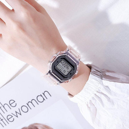 Fashion Watch - LED Digital Transparent Square Case Retro Futuristic Unisex Wristwatch - product detail view 18