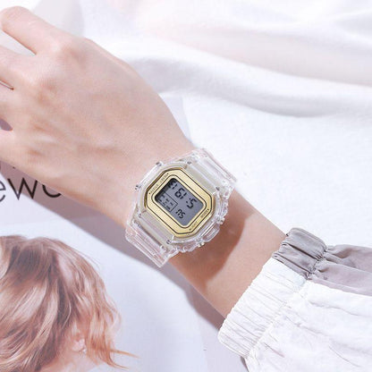 Fashion Watch - LED Digital Transparent Square Case Retro Futuristic Unisex Wristwatch - product detail view 20
