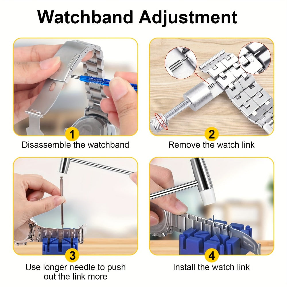 Fashion Watch - Repair Kit 74pcs Spring Bar Tool Set, Link Pin Remover, 5-in-1 Screwdriver - product detail view 3