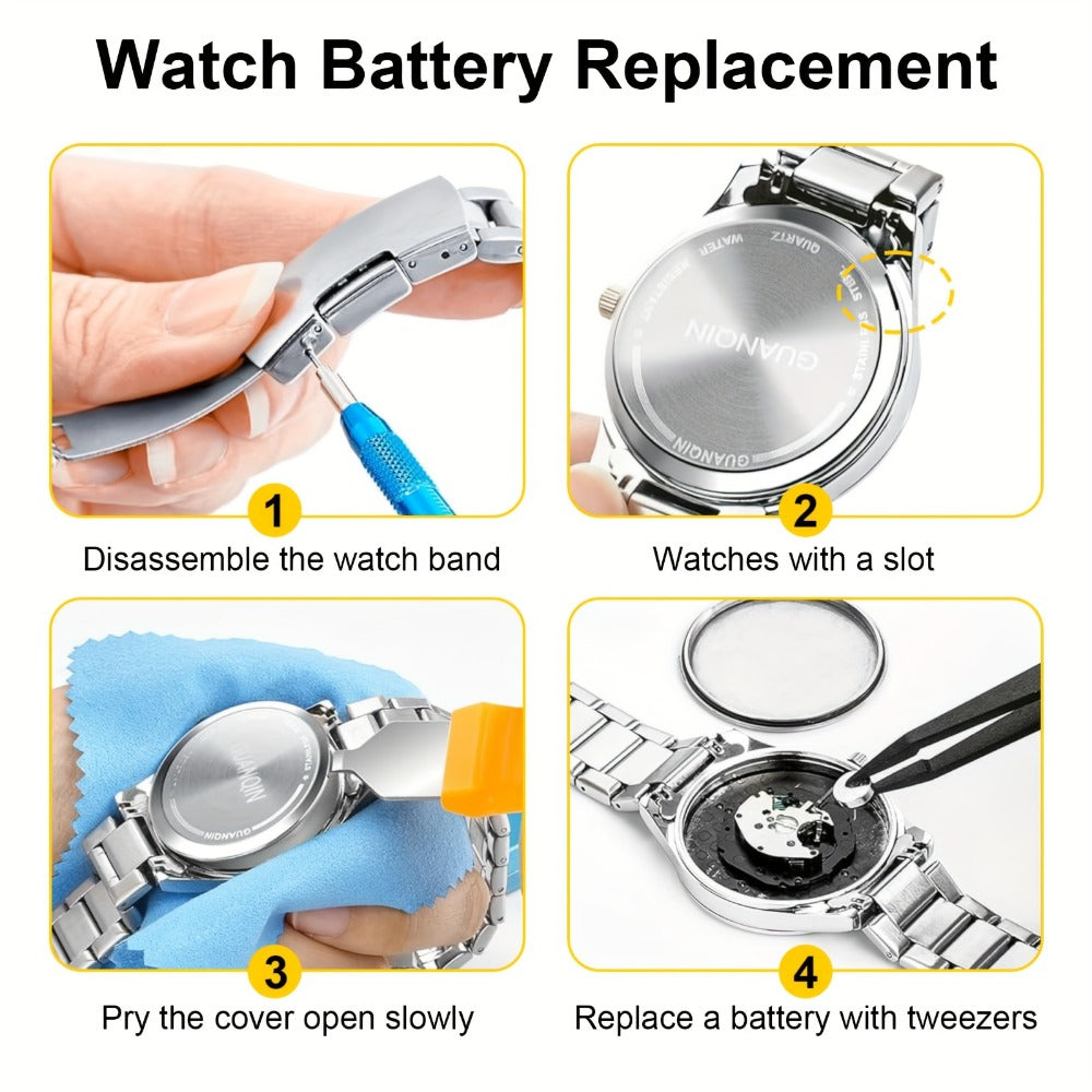 Fashion Watch - Repair Kit 74pcs Spring Bar Tool Set, Link Pin Remover, 5-in-1 Screwdriver - product detail view 4
