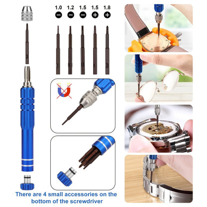 Fashion Watch - Repair Kit 74pcs Spring Bar Tool Set, Link Pin Remover, 5-in-1 Screwdriver - product detail view 6