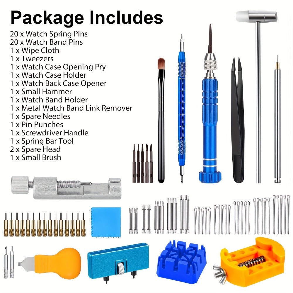 Fashion Watch - Repair Kit 74pcs Spring Bar Tool Set, Link Pin Remover, 5-in-1 Screwdriver - product detail view 8