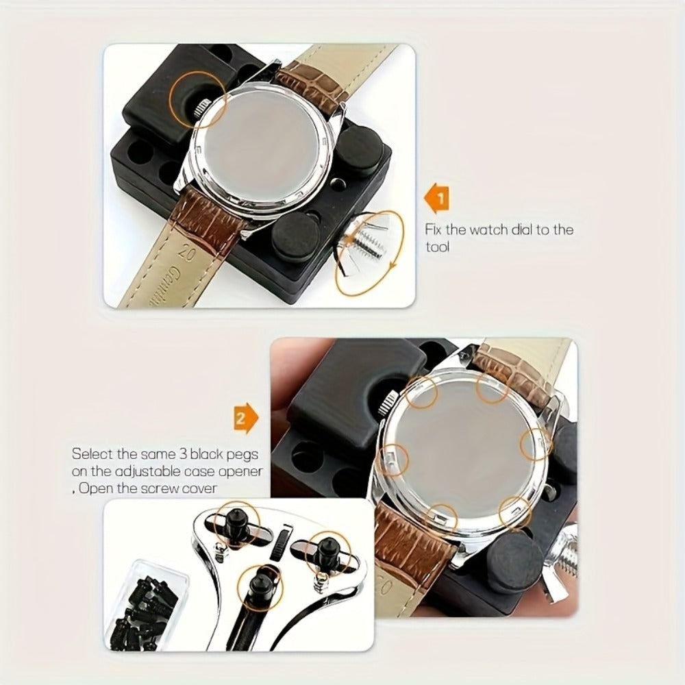 Fashion Watch - Repair Tool Kit 72pcs Professional Watchmaker Set with Case Opener, Case - product detail view 5