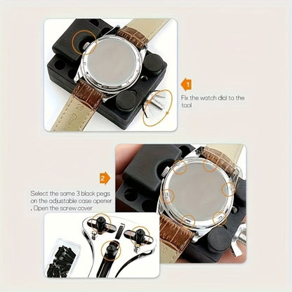 Fashion Watch - Repair Tool Kit 72pcs Professional Watchmaker Set with Case Opener, Case - product detail view 5