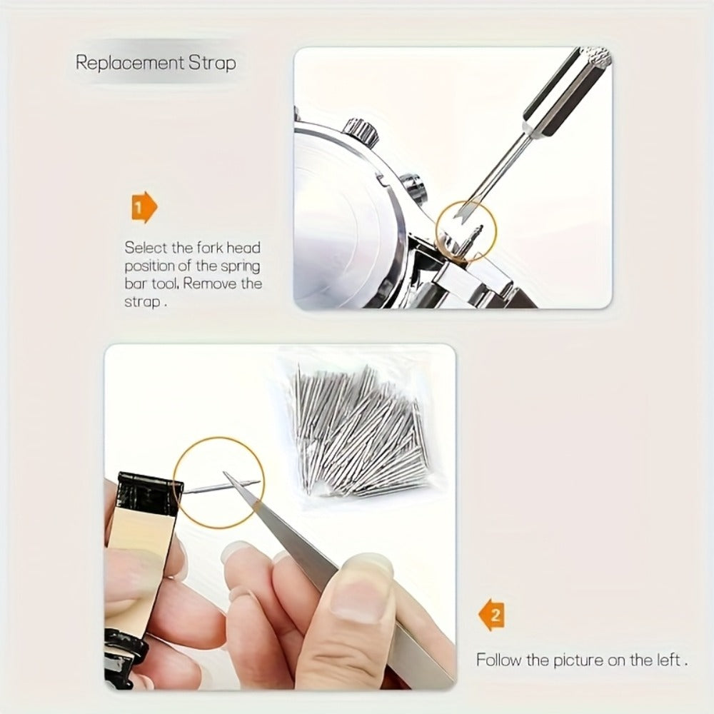 Fashion Watch - Repair Tool Kit 72pcs Professional Watchmaker Set with Case Opener, Case - product detail view 8