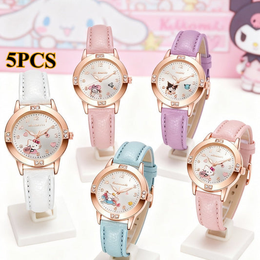Fashion Watch - Sanrio Themed Watches Set of 5 Cartoon Cute Kids Wrist Pack Favor Gift - main product view