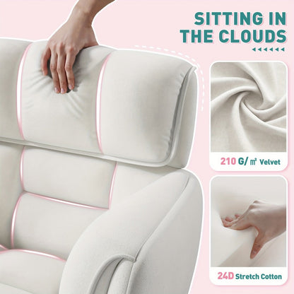 Faux Leather Accent Chair with Adjustable Height for Living Room detail image - detail view 12
