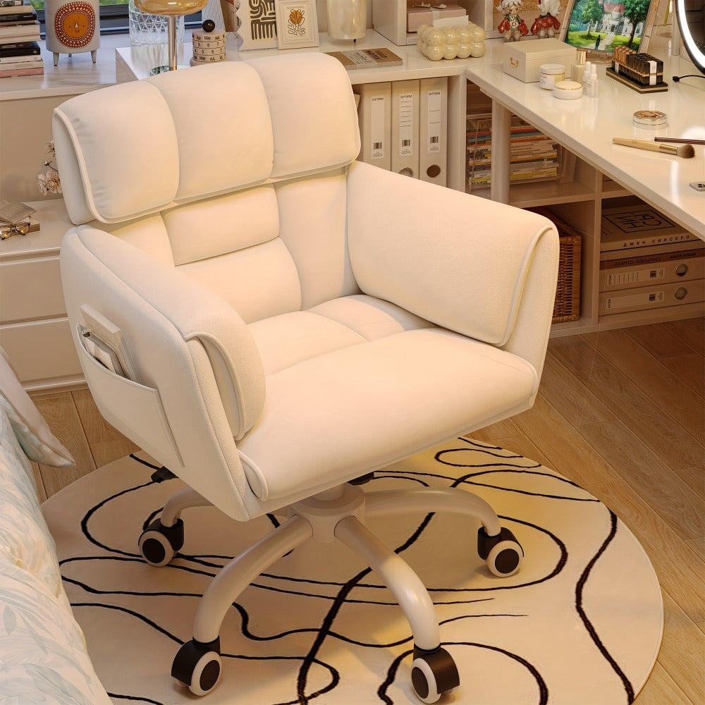 Faux Leather Accent Chair with Adjustable Height for Living Room detail image - detail view 3