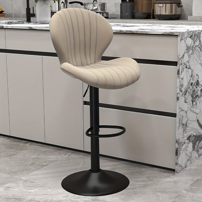 Faux Leather Bar Stool with 360° Swivel for Comfortable Everyday Seating detail image - detail view 11