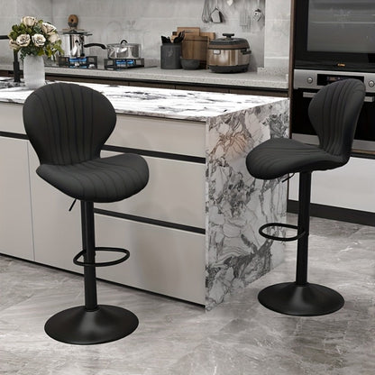 Faux Leather Bar Stool with 360° Swivel for Comfortable Everyday Seating detail image - detail view 13