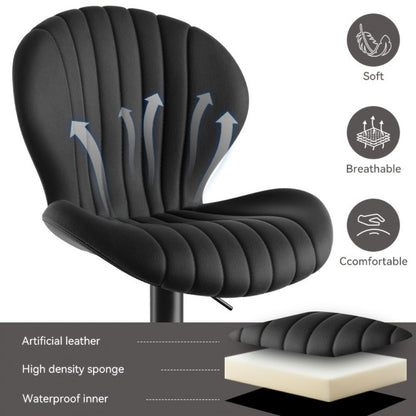 Faux Leather Bar Stool with 360° Swivel for Comfortable Everyday Seating detail image - detail view 14