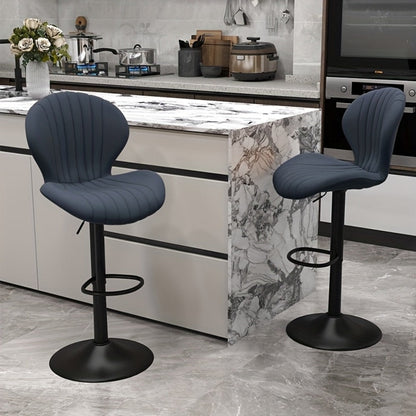 Faux Leather Bar Stool with 360° Swivel for Comfortable Everyday Seating detail image - detail view 20