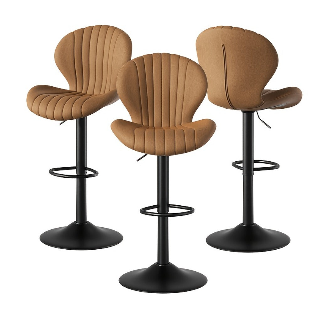 Faux Leather Bar Stool with 360° Swivel for Comfortable Everyday Seating detail image - detail view 29