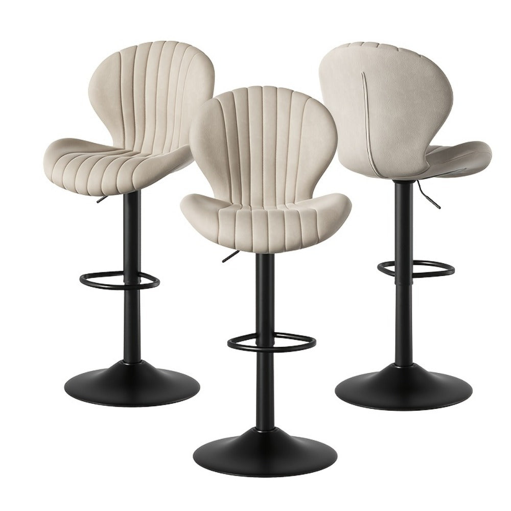 Faux Leather Bar Stool with 360° Swivel for Comfortable Everyday Seating detail image - detail view 30