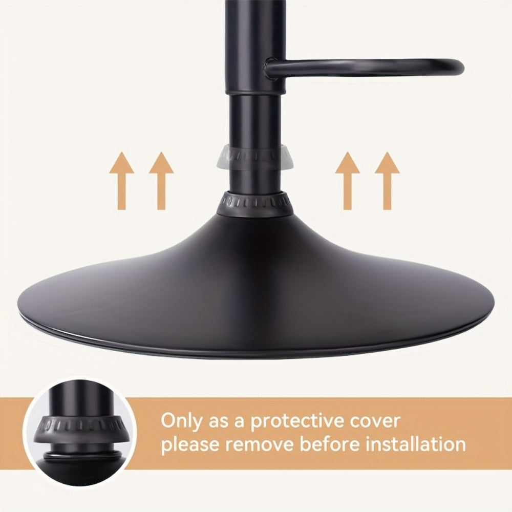 Faux Leather Bar Stool with 360° Swivel for Comfortable Everyday Seating detail image - detail view 32
