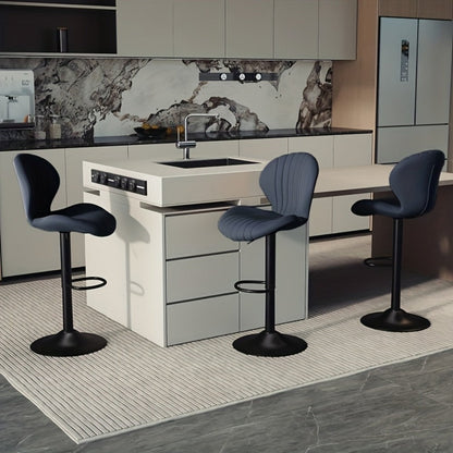 Faux Leather Bar Stool with 360° Swivel for Comfortable Everyday Seating detail image - detail view 35