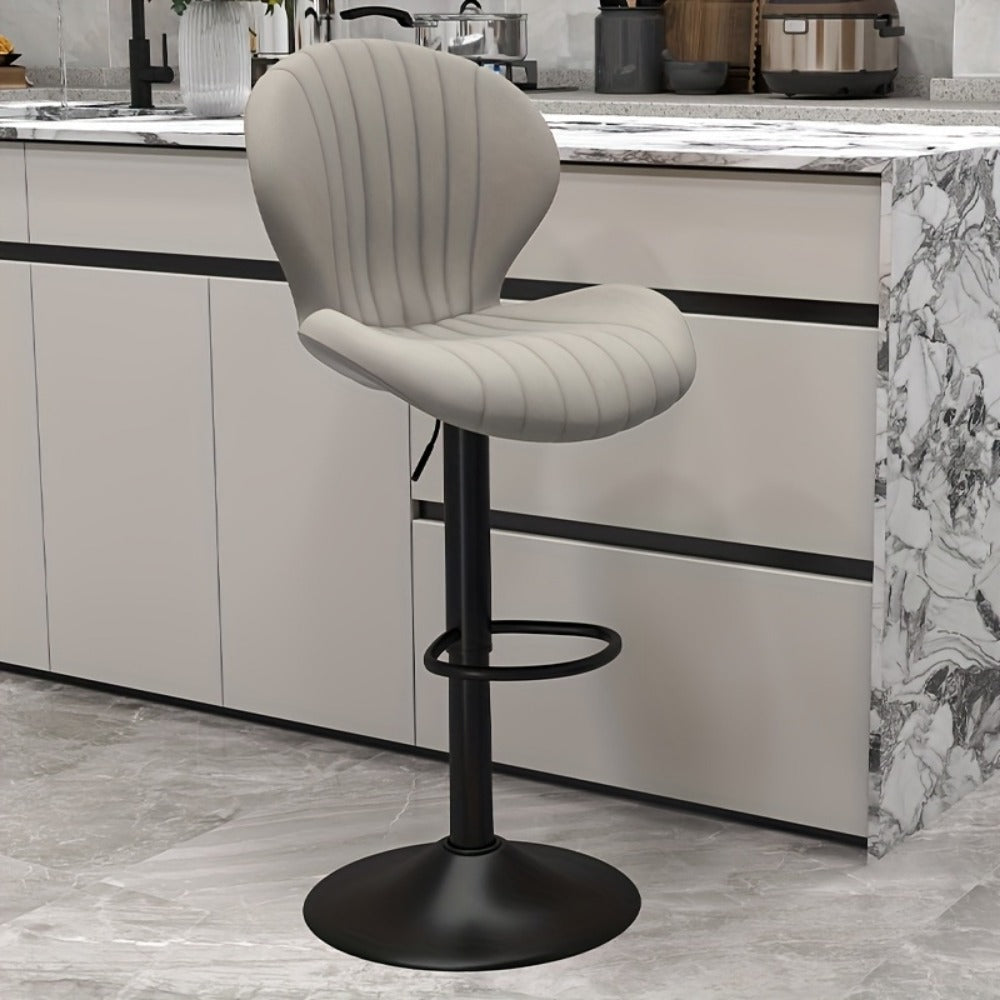 Faux Leather Bar Stool with 360° Swivel for Comfortable Everyday Seating detail image - detail view 5