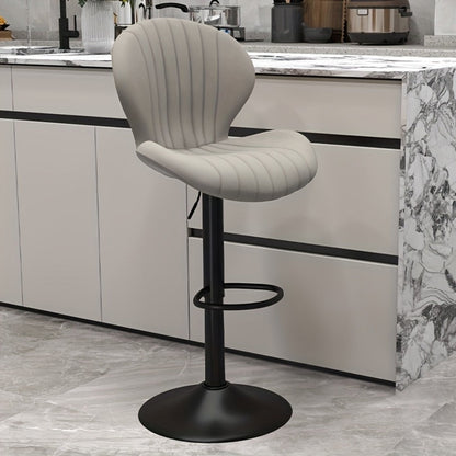 Faux Leather Bar Stool with 360° Swivel for Comfortable Everyday Seating detail image - detail view 5