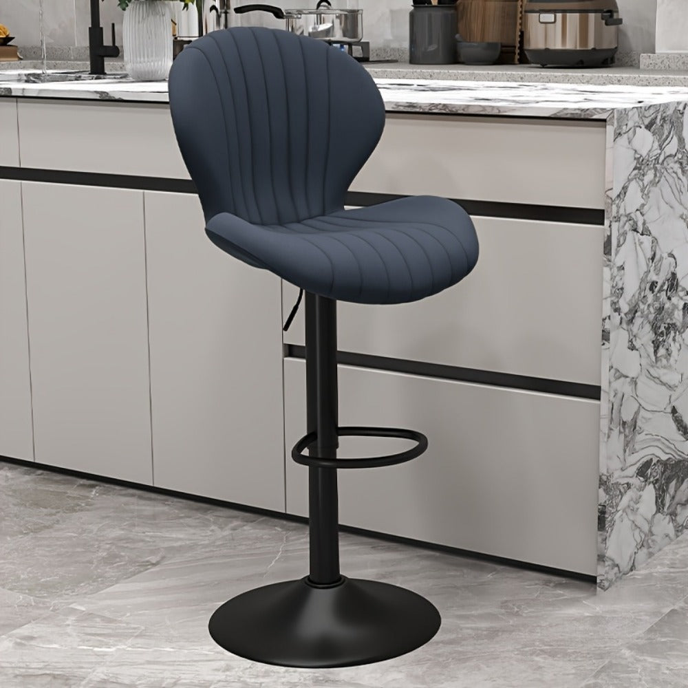 Faux Leather Bar Stool with 360° Swivel for Comfortable Everyday Seating detail image - detail view 7